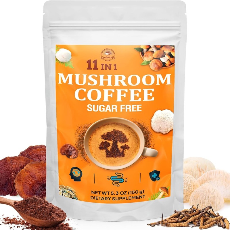 Mushroom Coffee - Mushroom Coffee Organic with 11 Superfood Mushrooms, Includ... gallery