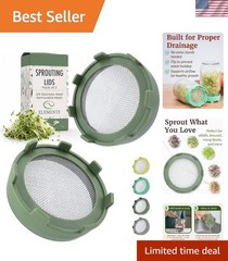 Sprouts Growing Kit for Wide Mouth Mason Jars, Set of 2 Sprouting Lids for Or…