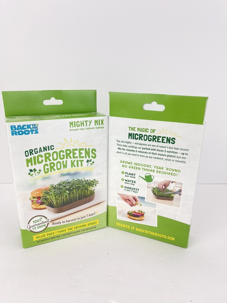 2 PACK - Sealed Back to the Roots Organic Microgreens Grow Kit Mighty Mix