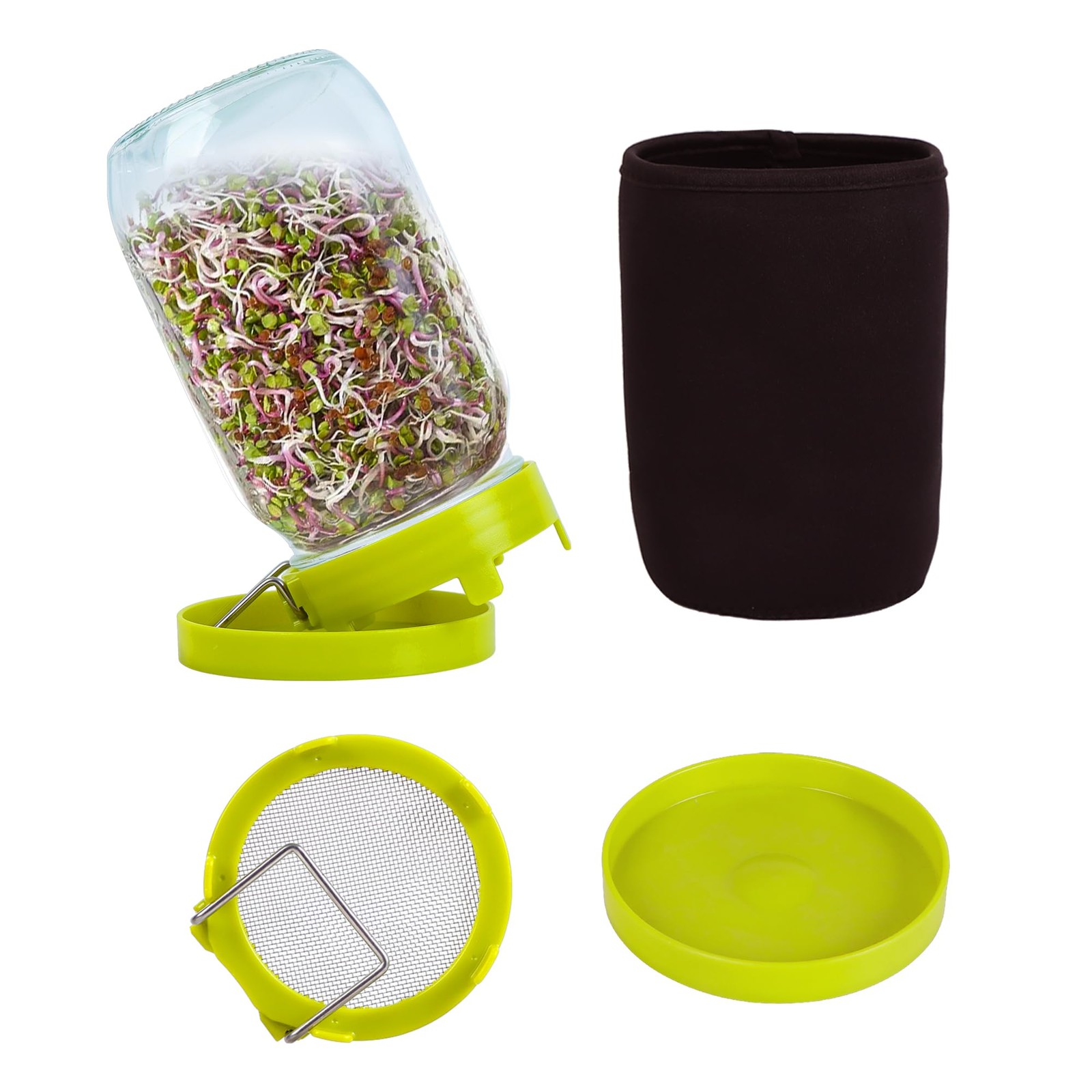 Sozize Sprouting Kit Sprouts Growing Kit 34oz Wide Mouth Seed Sprouting Jar gallery