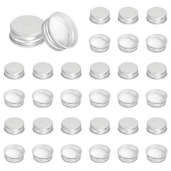 32mm Metal Round Screw Lids, 36 Pcs Aluminum Mason Jar Lids Screw Top Caps fo…