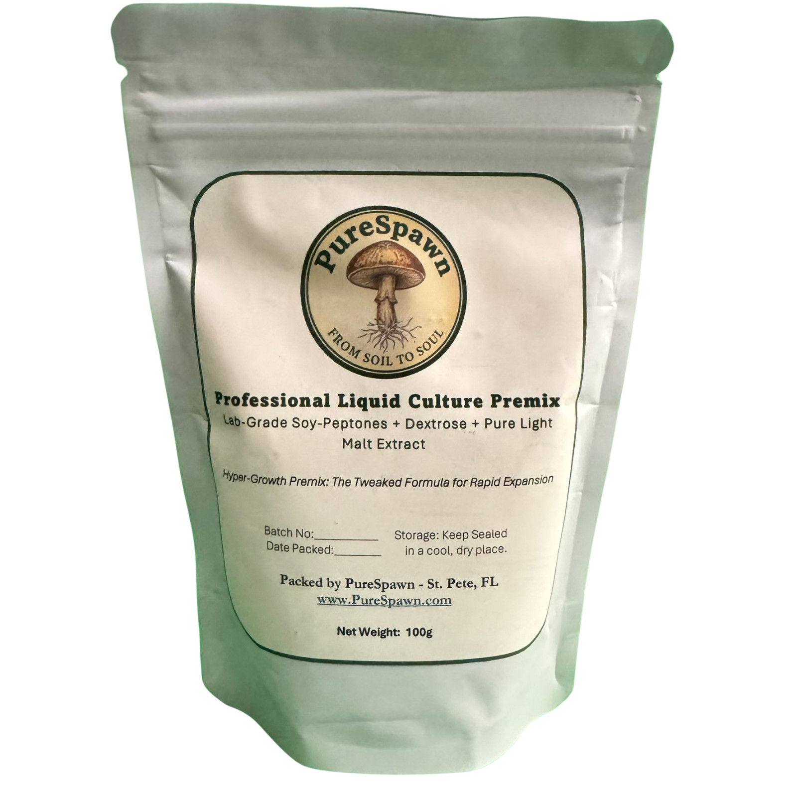 Professional Liquid Culture Premix with Soy-Peptone 100g Pouch gallery