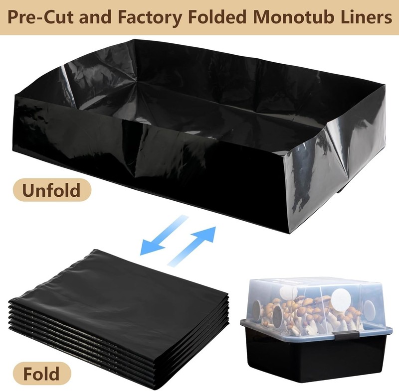 High-Quality Mushroom Growing Liners 15 Pack 19x13x4 Inch for Containers gallery