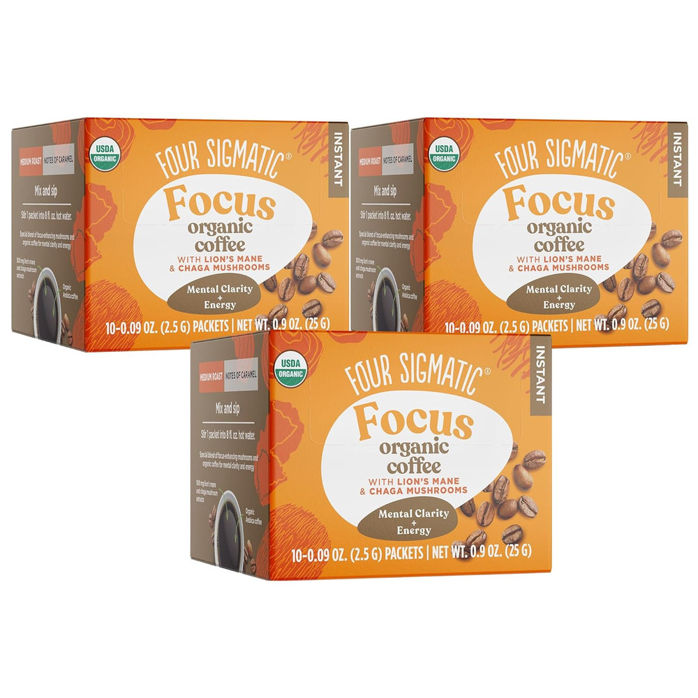 Mushroom Mix Coffee Lion'S Mane | Focus | Pack of 3 (30 Packets Total)