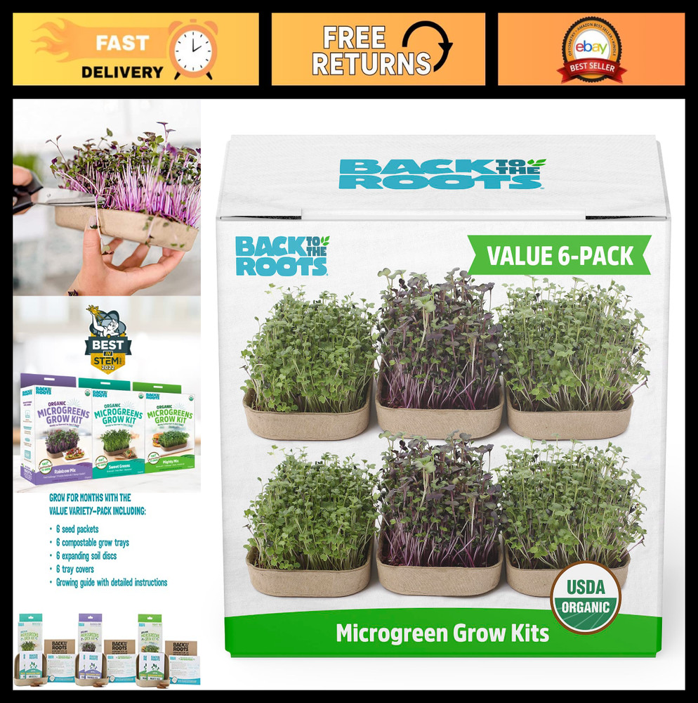 DIY Microgreen Grow Kit - 6 Variety Pack for Home Gardening & Healthy Eating