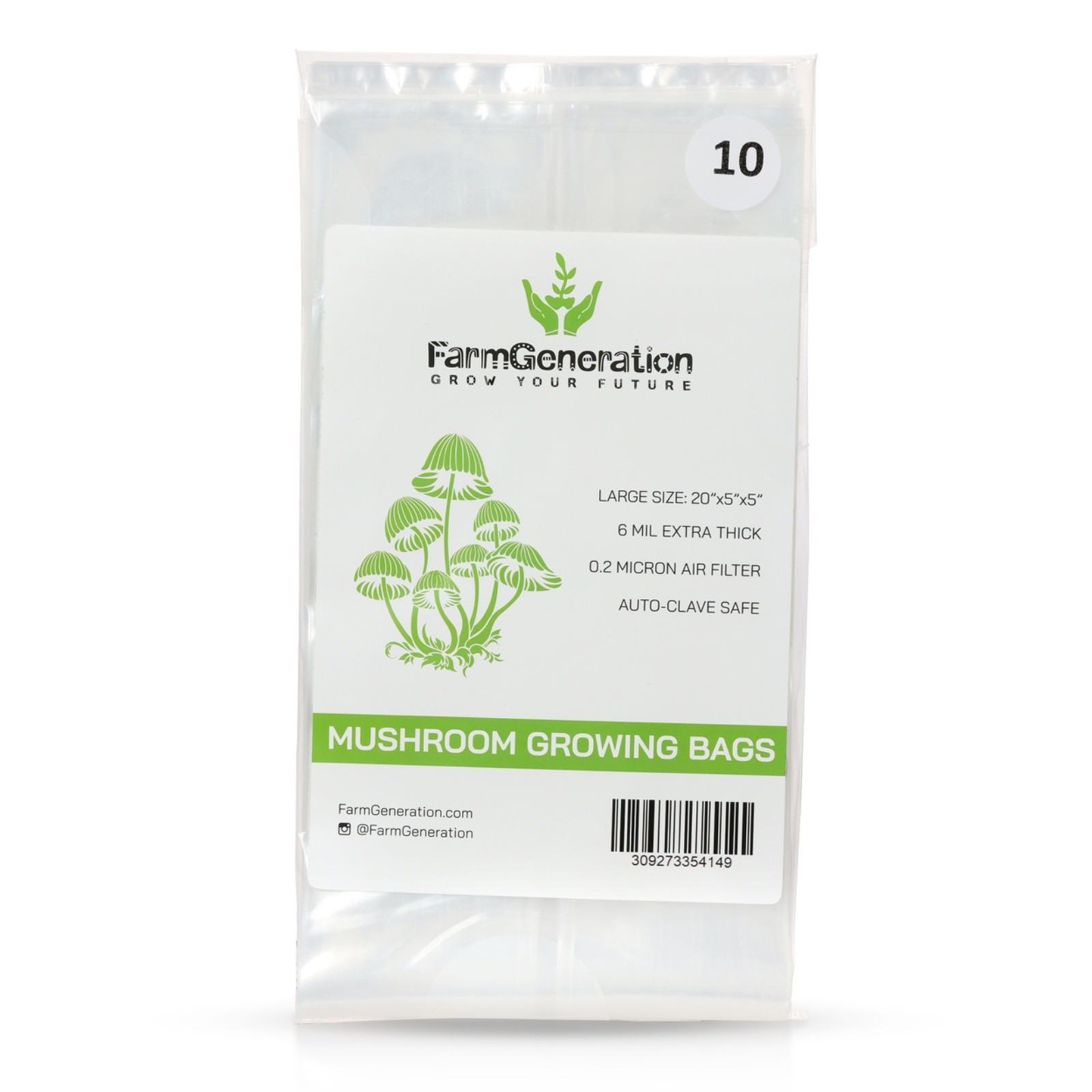 Mushroom Bags Grow Grain Substrate Mycelium Sealable Bag 10 Count gallery