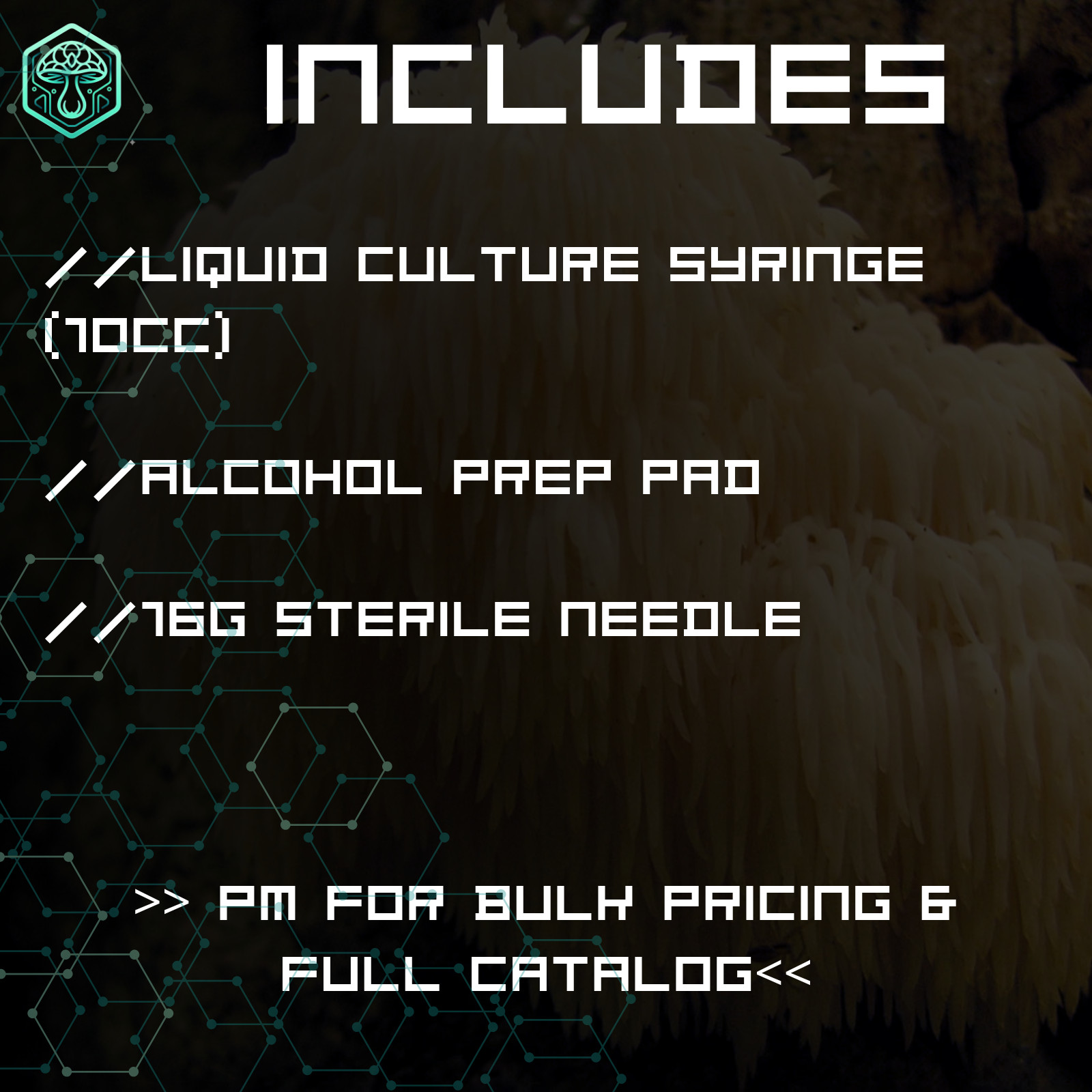 Lion's Mane Liquid Culture 10cc Syringe -Hericium erinaceus Mycelium Inoculation gallery