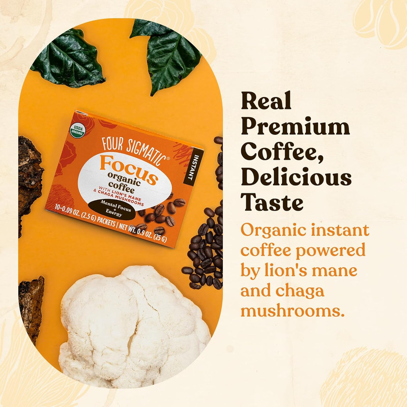 Mushroom Mix Coffee Lion'S Mane | Focus | Pack of 3 (30 Packets Total) gallery