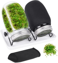 Seed Sprouting Jar Kit with 2 Wide Mouth Mason Jars Bean Sprouts Growing Kit Mic