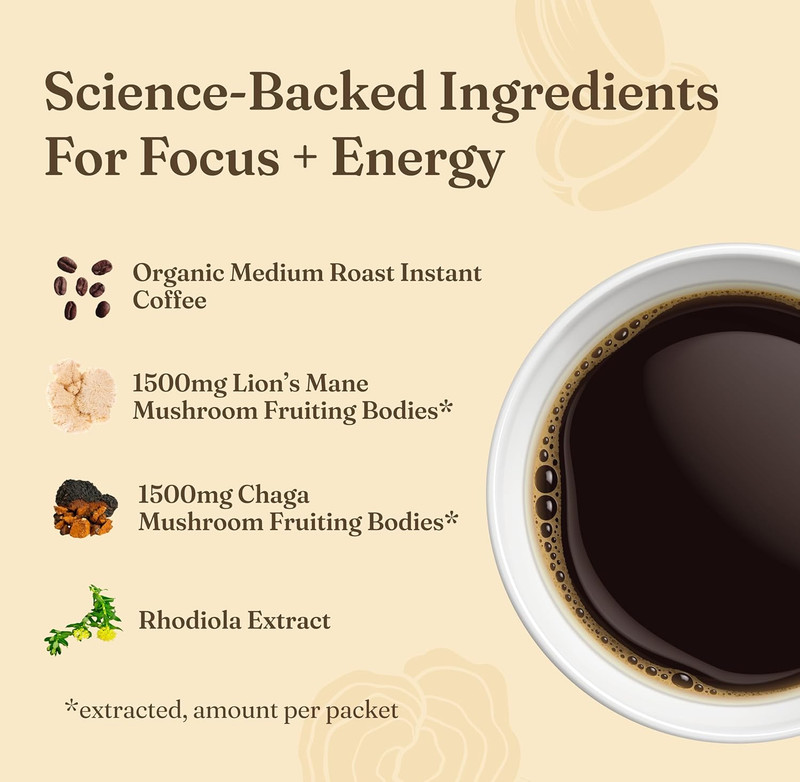 Mushroom Coffee Mix Pack of 2 - Lion'S Mane and Chaga & Cordyceps and Chaga gallery