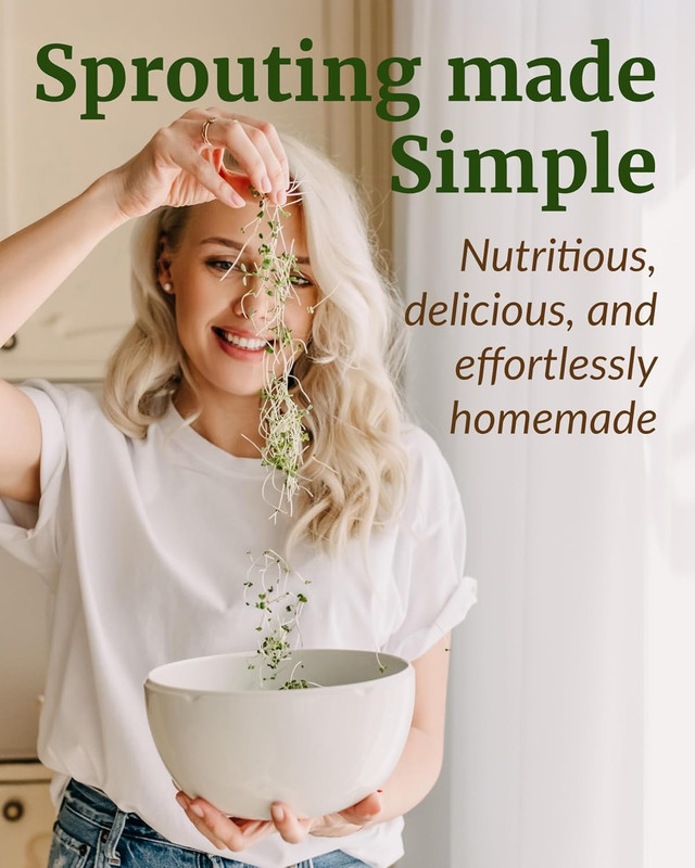 Sprouts Growing Kit for Wide Mouth Mason Jars, Set of 2 Sprouting Lids for Organ gallery