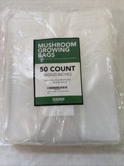 50 Mushroom Growing Bags 8” x 5” x 20” Polypropylene 0.2 Micron Patch