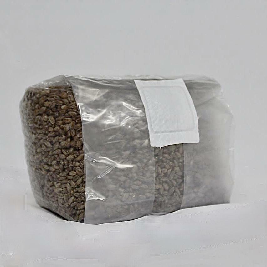 Sterile 3lbs Rye berry bag with filter patch and self healing injection port gallery