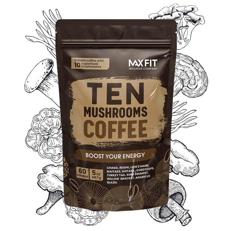 Mushroom Coffee (60 Servings) 10 Mushrooms (Lion’S Mane, Cordyceps, Turkey Ta... gallery